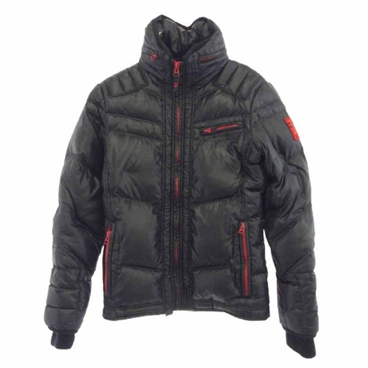 DIESEL ディーゼル 袖ロゴワッペン ダウン ジャケット ブラック系 S【中古】