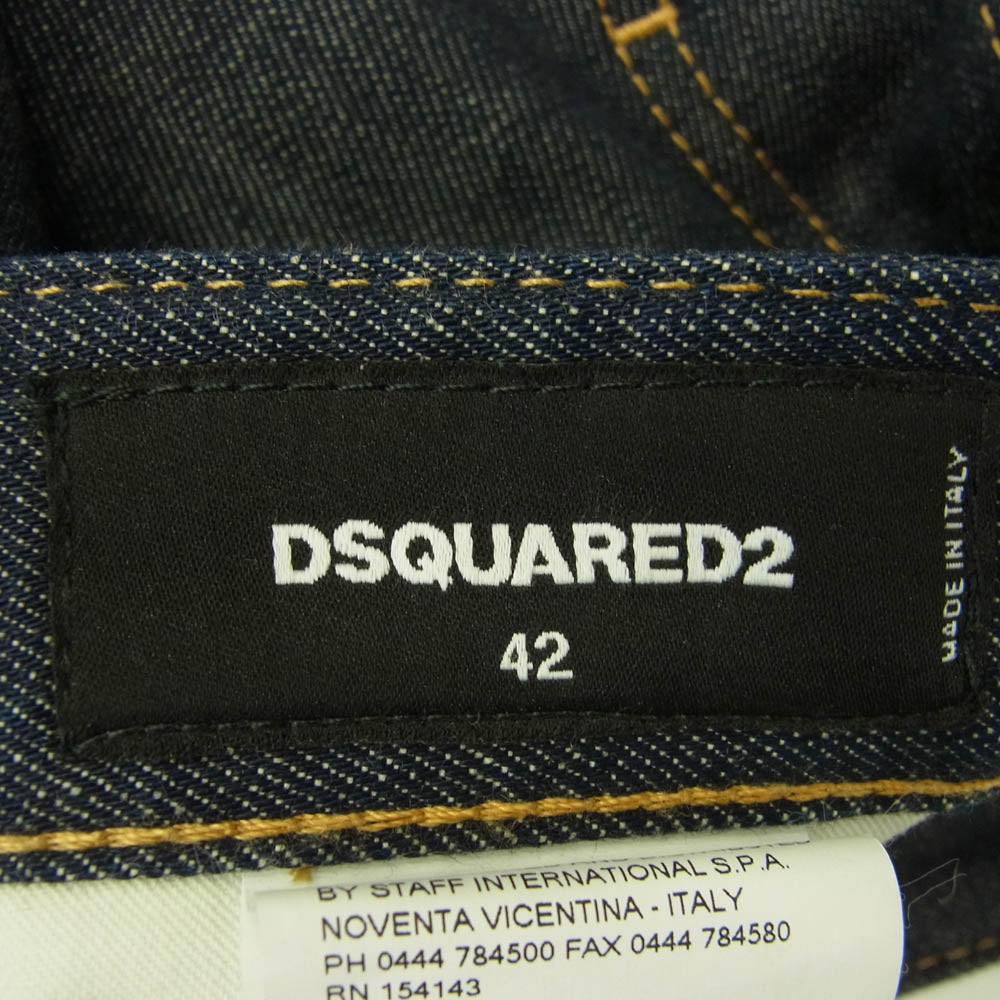 DSQUARED2 ディースクエアード 20AW S74LB0723 Slim Jean スリム ジーンズ インディゴ デニム パンツ インディゴブルー系 42【中古】