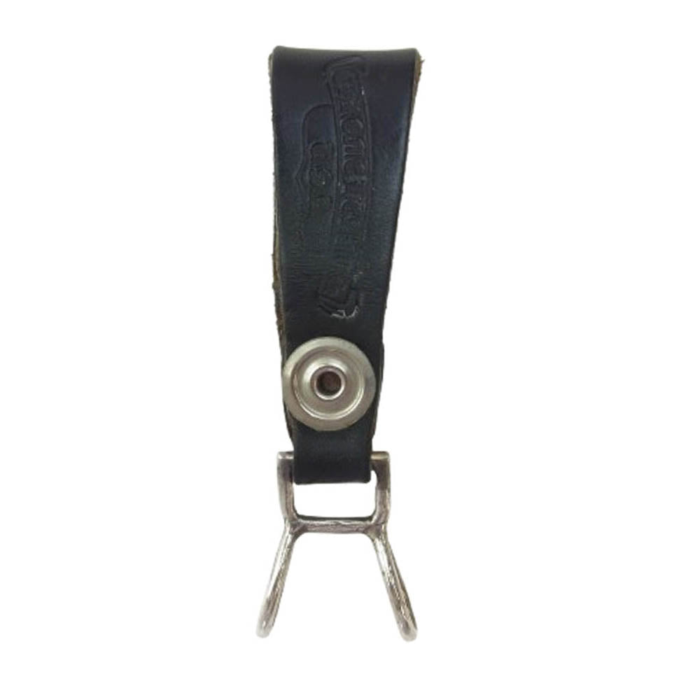 CHROME HEARTS クロムハーツ（原本無） BELT LOOP クロスボールボタン レザー ベルトループ ブラック系 シルバー系【中古】