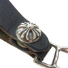 CHROME HEARTS クロムハーツ（原本無） BELT LOOP クロスボールボタン レザー ベルトループ ブラック系 シルバー系【中古】