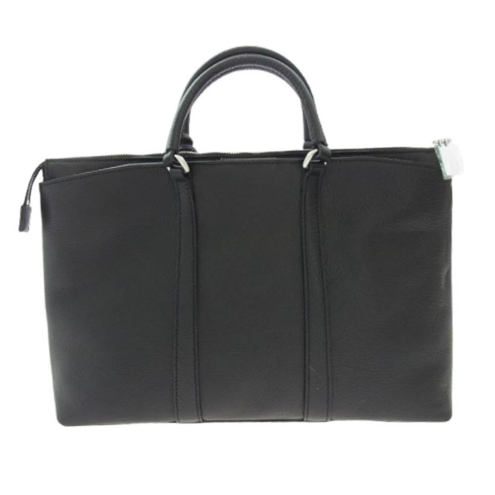 aniary アニアリ 07-01005 Shrink Leather シュリンクレザー ブリーフケース ビジネス トートバッグ ブラック系【新古品】【未使用】【中古】