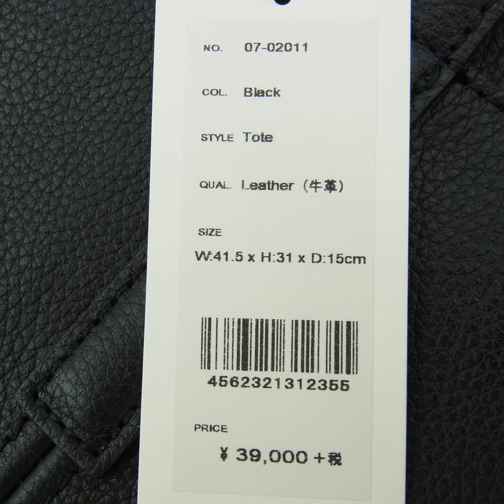 aniary アニアリ 07-02011 Shrink Leather シュリンクレザー ビジネス トートバッグ ブラック系【新古品】【未使用】【中古】