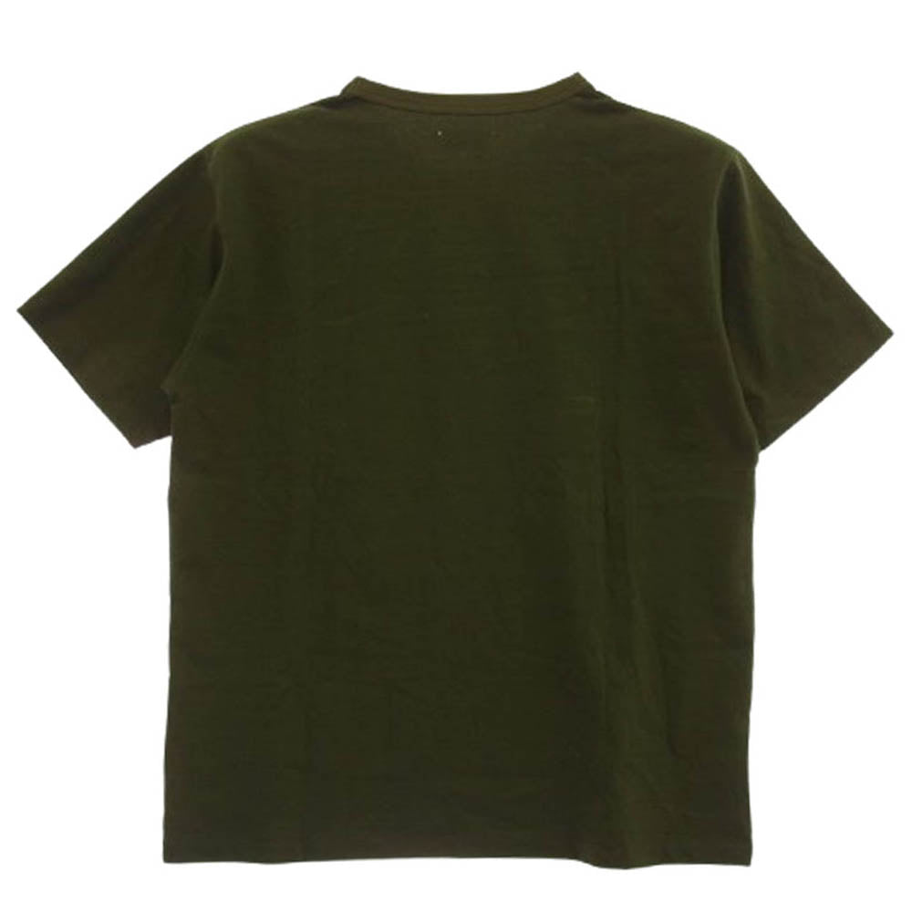 MOMOTARO JEANS 桃太郎ジーンズ GTB デニムポケット Tシャツ グリーン系 L【美品】【中古】