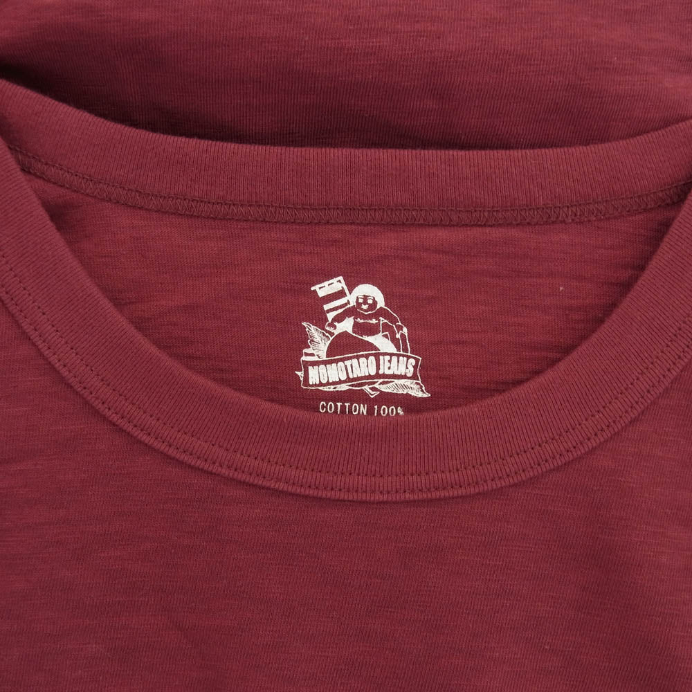 MOMOTARO JEANS 桃太郎ジーンズ 8.2オンス メッシュポケット Tシャツ バスケットボール エンジ系 XL【美品】【中古】