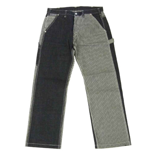 KOJIMA GENES 児島ジーンズ マルチコンボ ワークパンツ ペインター パンツ ジーンズ デニム ヒッコリー ストライプ ダークネイビー系 34【美品】【中古】