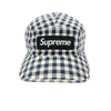 Supreme シュプリーム 23SS Gingham Camp Cap ギンガム キャンプ キャップ ホワイト系 ダークネイビー系【中古】