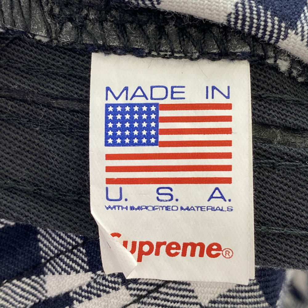 Supreme シュプリーム 23SS Gingham Camp Cap ギンガム キャンプ キャップ ホワイト系 ダークネイビー系【中古】