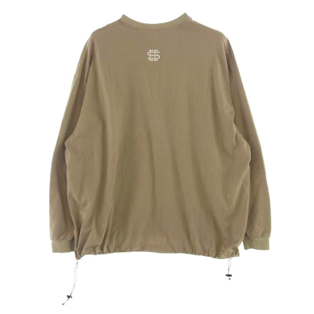シーシー ロゴプリント ドローコード 長袖カットソー カーキ系 M【中古】