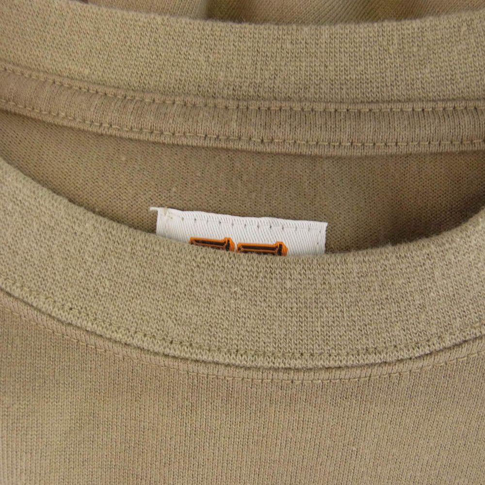 シーシー ロゴプリント ドローコード 長袖カットソー カーキ系 M【中古】