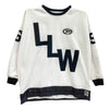 WTAPS ダブルタップス 22AW 222ATDT-CSM06 Netminder LS Poly. LLW メッシュ ロゴ ワッペン 96 ナンバリング ホッケーシャツ 長袖 Tシャツ ホワイト系 X 02【中古】