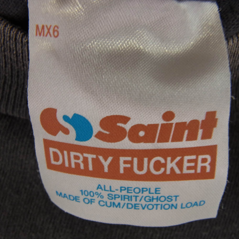 SAINT MICHAEL セントマイケル 25SS SM-HR8-0000-001 ヴィンテージ加工 LOVEプリント Tシャツ 半袖カットソー グレー系 M【中古】