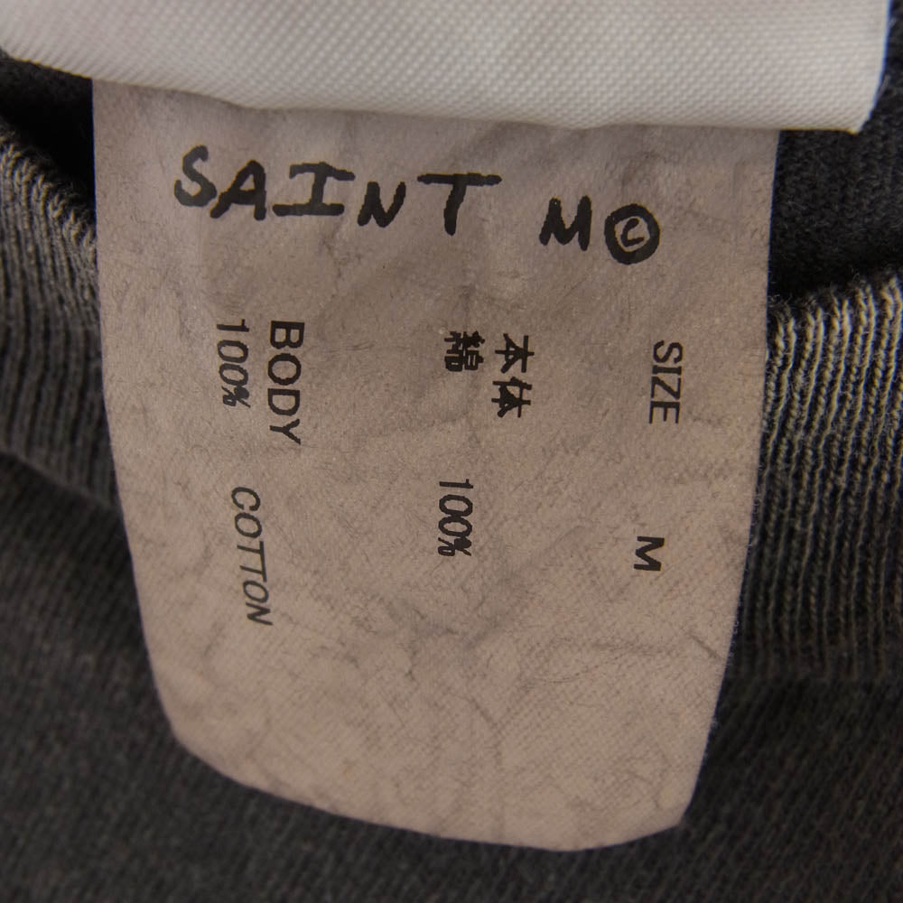 SAINT MICHAEL セントマイケル 25SS SM-HR8-0000-001 ヴィンテージ加工 LOVEプリント Tシャツ 半袖カットソー グレー系 M【中古】