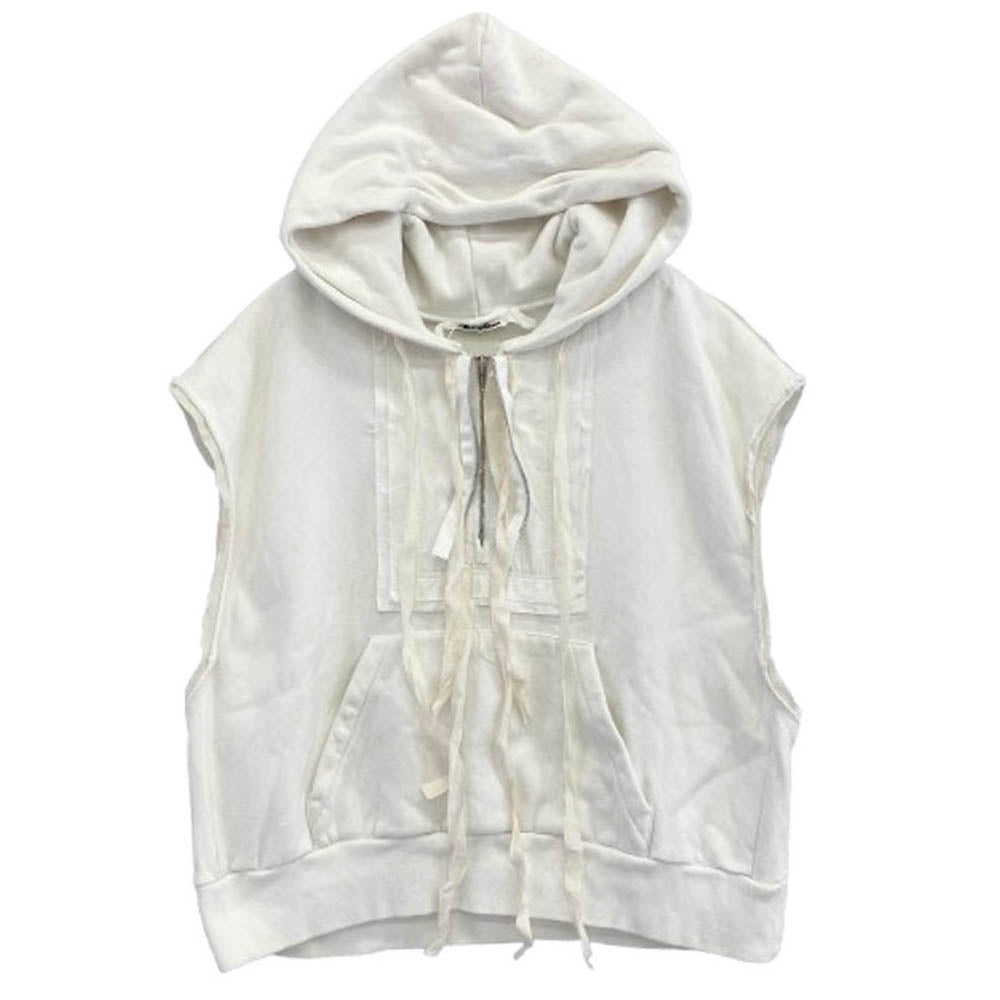 MIDORIKAWA ミドリカワ 20SS MID20SS-CU05 HALF ZIP SLEEVELESS SWEAT ハーフジップ スリーブレス ノースリーブ パーカー フーディー ホワイト系 S【中古】