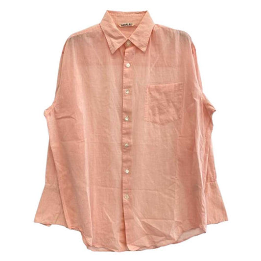 AURALEE オーラリー A24SS03VO HARD TWIST FINX ORGANDY SHIRT ハードツイスト フィンクス オーガンジー 長袖 シャツ ピンク系【中古】