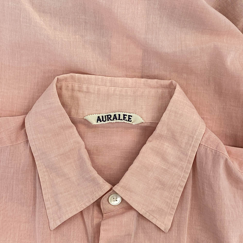 AURALEE オーラリー A24SS03VO HARD TWIST FINX ORGANDY SHIRT ハードツイスト フィンクス オーガンジー 長袖 シャツ ピンク系【中古】