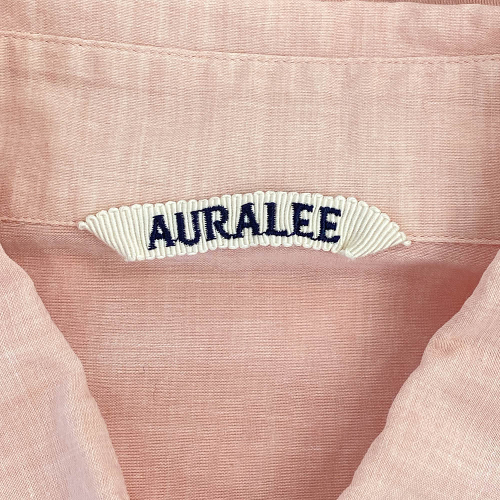 AURALEE オーラリー A24SS03VO HARD TWIST FINX ORGANDY SHIRT ハードツイスト フィンクス オーガンジー 長袖 シャツ ピンク系【中古】