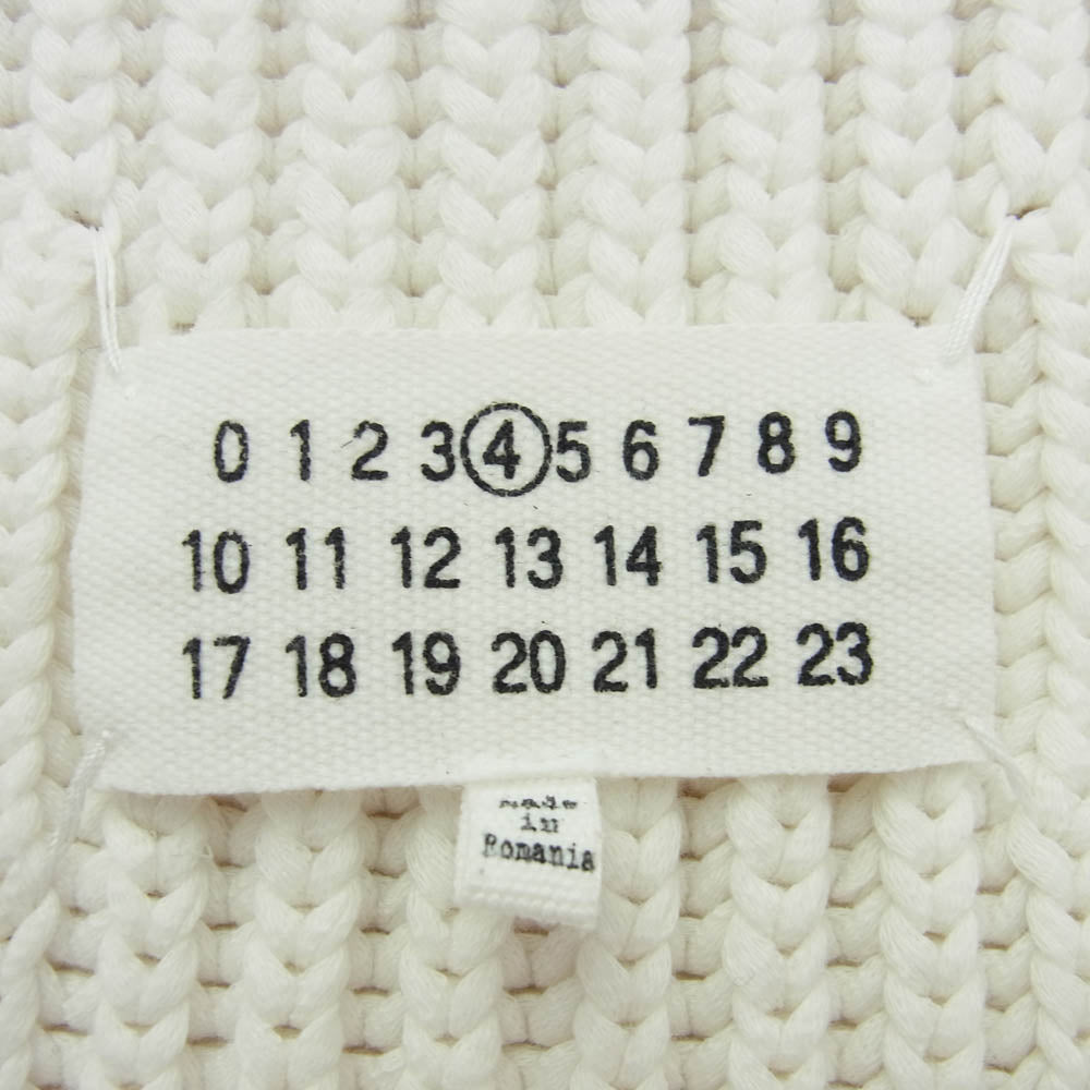 MAISON MARGIELA メゾンマルジェラ 19SS S51GP0103 四つタグ 4ライン Vネック ノースリーブ ニット ワンピース ホワイト系 S【中古】