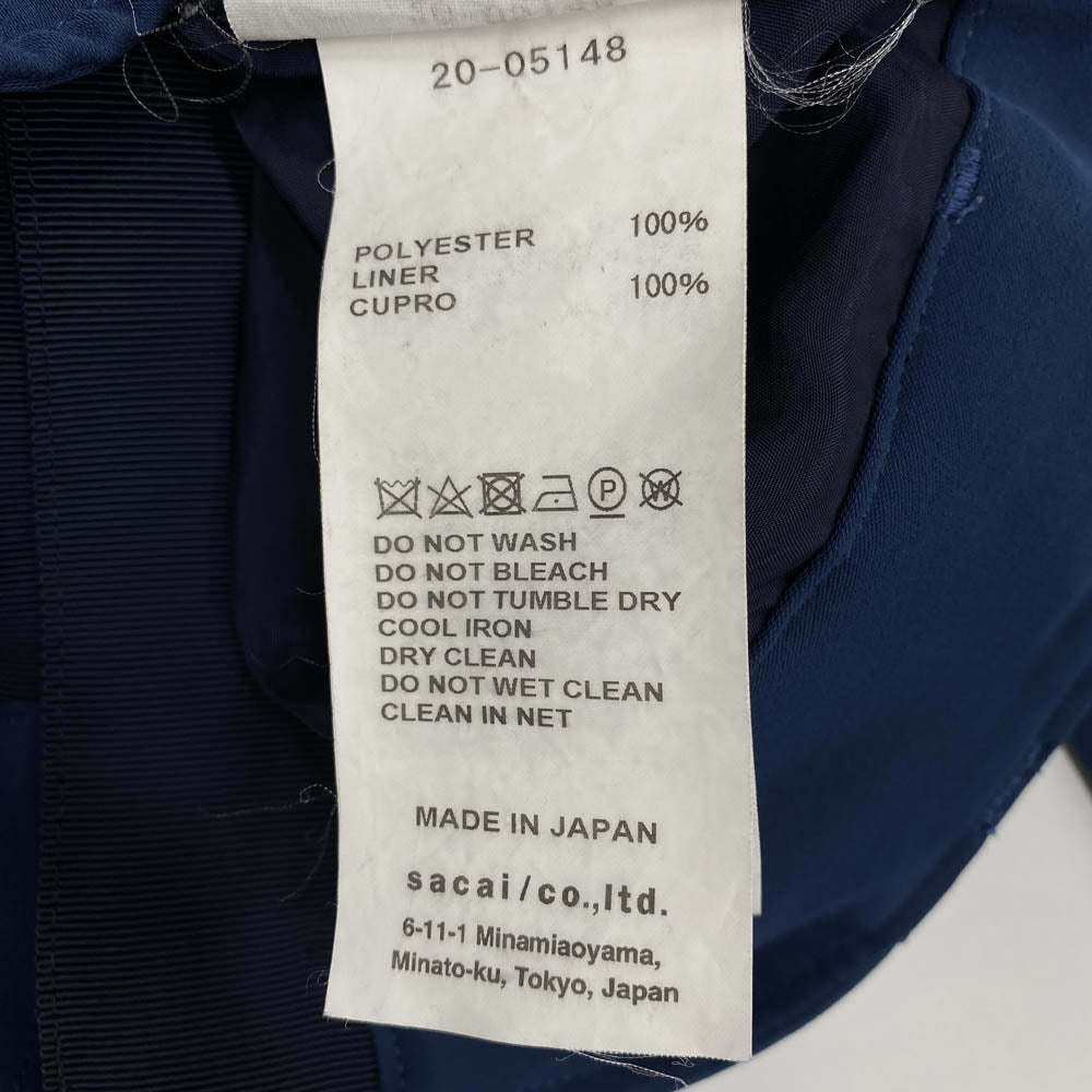 Sacai サカイ 20-05148 エステル ベイカー スラックスパンツ ブルー系 1【中古】