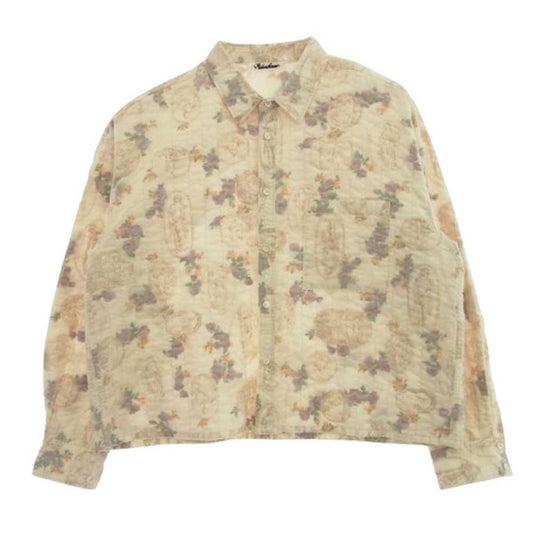 MIDORIKAWA ミドリカワ 20AW MID20AW-SH04 二重生地 シアー キルティング フラワー 長袖 シャツ ホワイト系 FREE【中古】