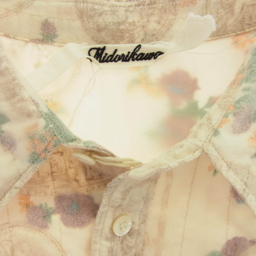 MIDORIKAWA ミドリカワ 20AW MID20AW-SH04 二重生地 シアー キルティング フラワー 長袖 シャツ ホワイト系 FREE【中古】