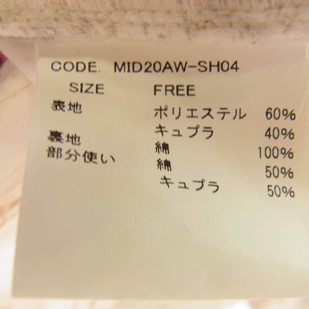 MIDORIKAWA ミドリカワ 20AW MID20AW-SH04 二重生地 シアー キルティング フラワー 長袖 シャツ ホワイト系 FREE【中古】