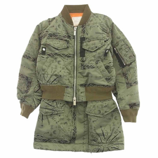 Sacai サカイ 20-05158 Dr. Woo Bandana Print Blouson ドクターウー バンダナ プリント ブルゾン カーキ系 2【中古】
