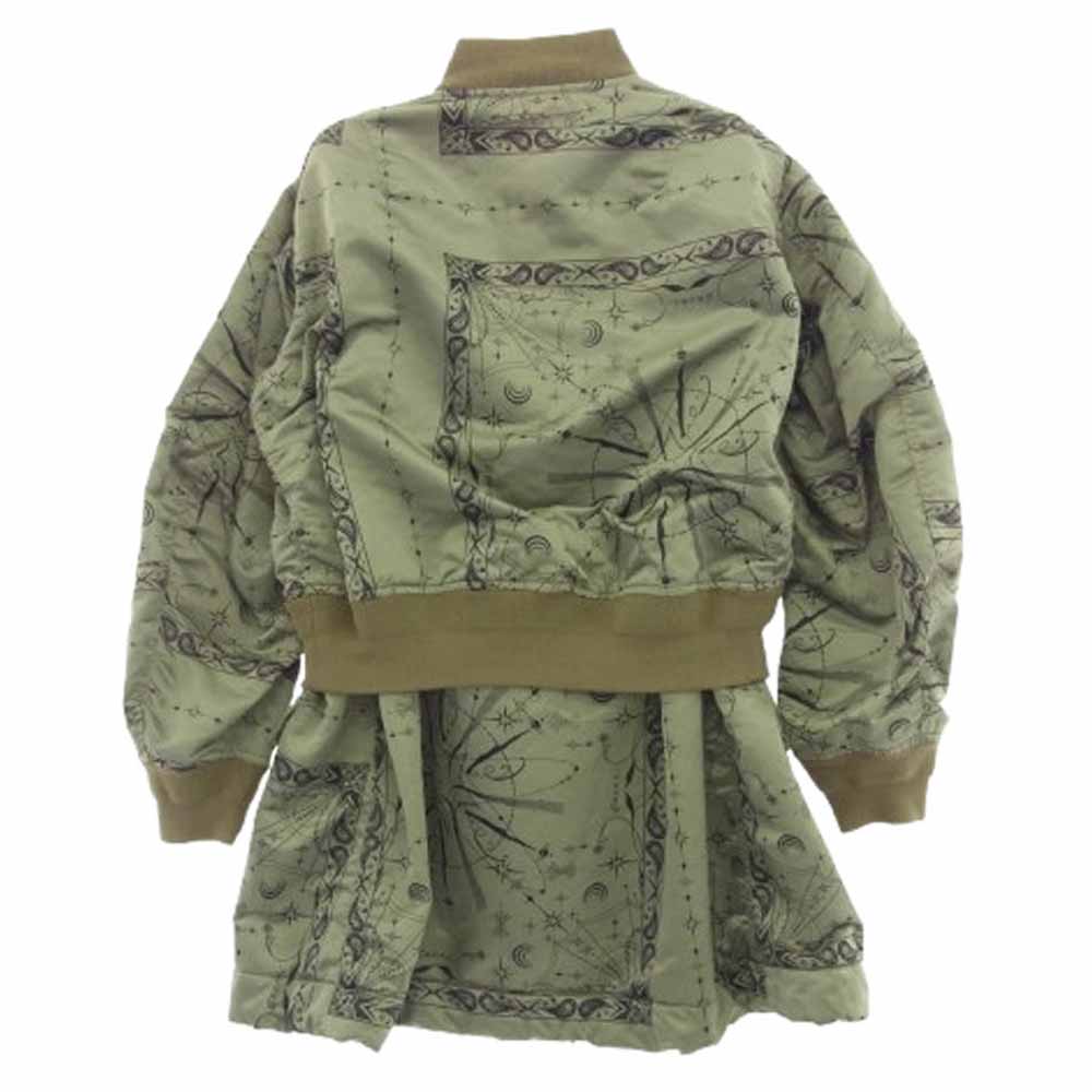 Sacai サカイ 20-05158 Dr. Woo Bandana Print Blouson ドクターウー バンダナ プリント ブルゾン カーキ系 2【中古】