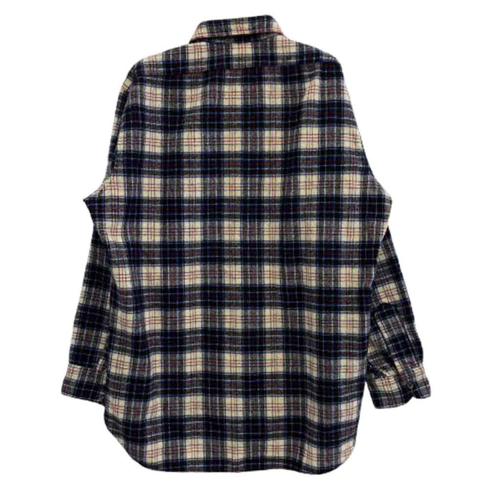 PENDLETON ペンドルトン Vinyage 70s USA製 ヴィンテージ ウール チェック 長袖 シャツ ブラック系 L【中古】