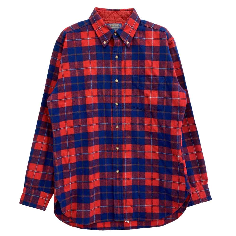 PENDLETON ペンドルトン Vinyage 70s USA製 ヴィンテージ ウール チェック 長袖 シャツ レッド レッド系 M【中古】