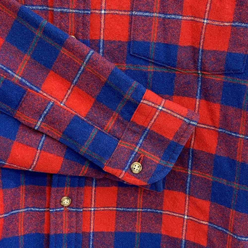 PENDLETON ペンドルトン Vinyage 70s USA製 ヴィンテージ ウール チェック 長袖 シャツ レッド レッド系 M【中古】