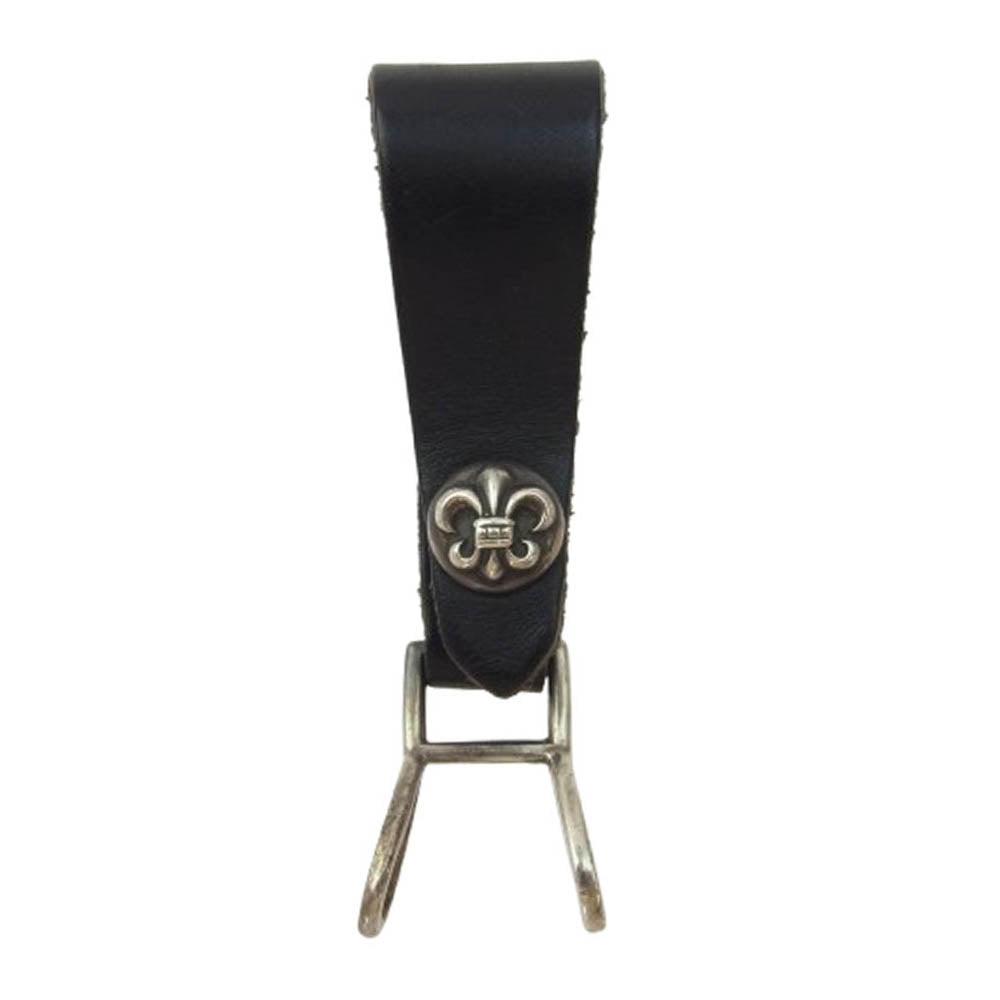 CHROME HEARTS クロムハーツ（原本無） BELT LOOP BSフレア ボタンレザー ベルト ループ ブラック系【中古】