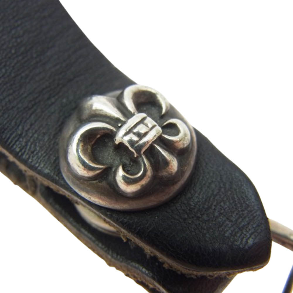 CHROME HEARTS クロムハーツ（原本無） BELT LOOP BSフレア ボタンレザー ベルト ループ ブラック系【中古】