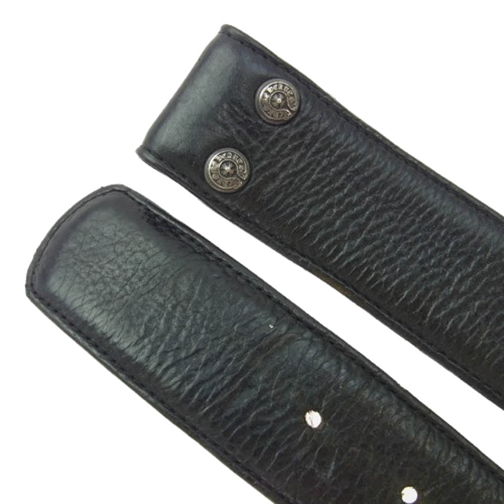 CHROME HEARTS クロムハーツ（原本無） STRAP PYRAMID ゼロピラミッド スタッズ レザー ベルトストラップ ブラック系 32【中古】