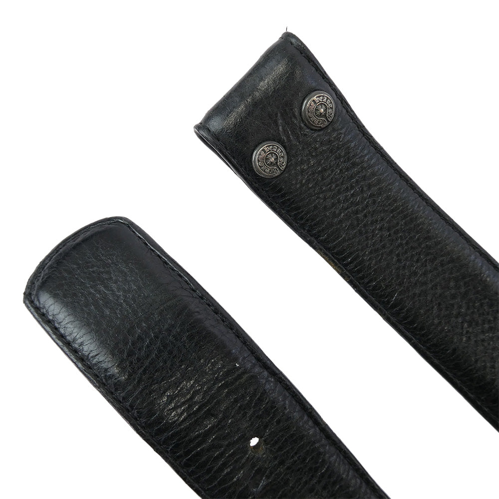 CHROME HEARTS クロムハーツ（原本無） STRAP PYRAMID ゼロピラミッド スタッズ レザー ベルトストラップ ブラック系 32【中古】