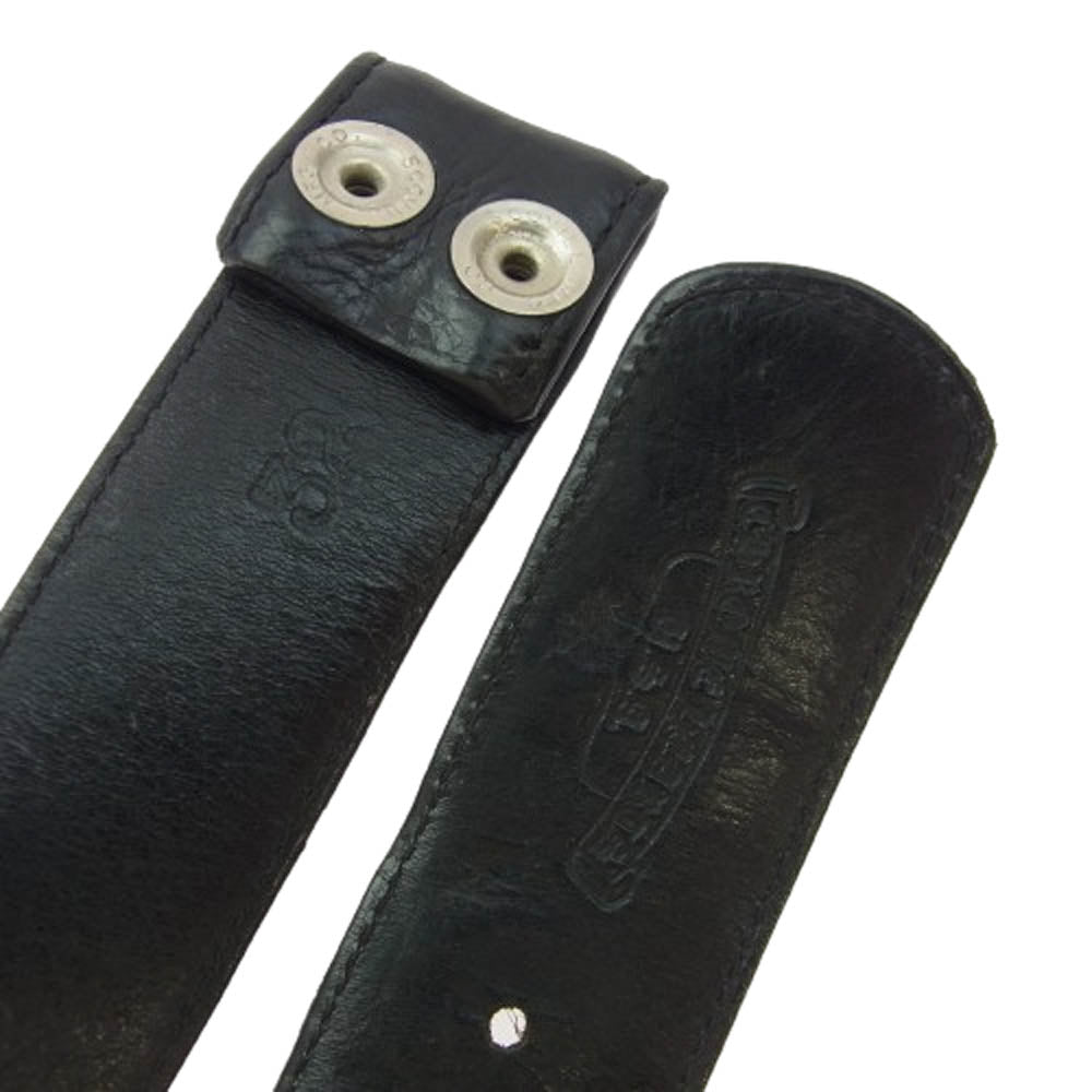 CHROME HEARTS クロムハーツ（原本無） STRAP PYRAMID ゼロピラミッド スタッズ レザー ベルトストラップ ブラック系 32【中古】