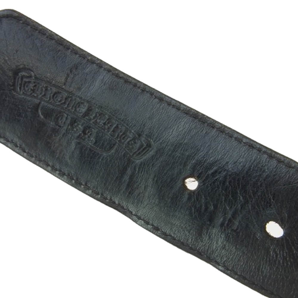 CHROME HEARTS クロムハーツ（原本無） STRAP PYRAMID ゼロピラミッド スタッズ レザー ベルトストラップ ブラック系 32【中古】