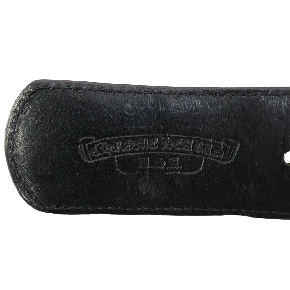 CHROME HEARTS クロムハーツ（原本無） STRAP PYRAMID ゼロピラミッド スタッズ レザー ベルトストラップ ブラック系 32【中古】