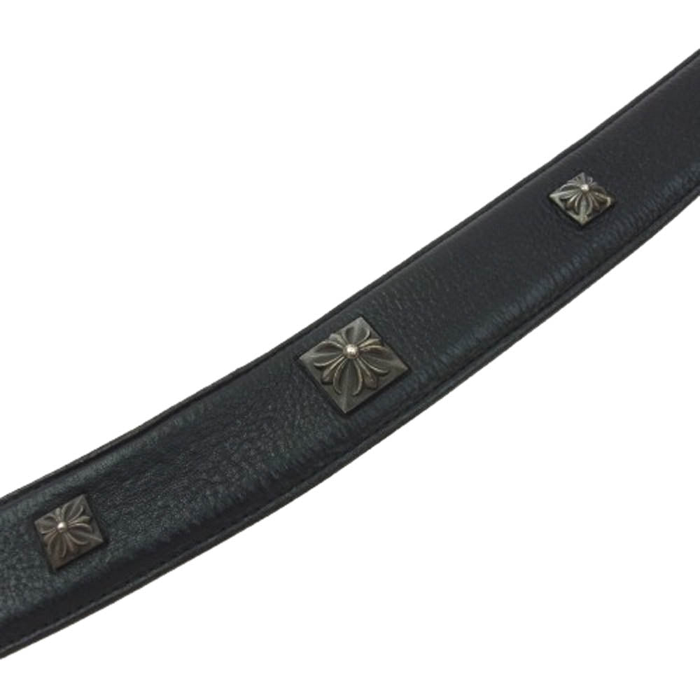 CHROME HEARTS クロムハーツ（原本無） STRAP PYRAMID ゼロピラミッド スタッズ レザー ベルトストラップ ブラック系 32【中古】