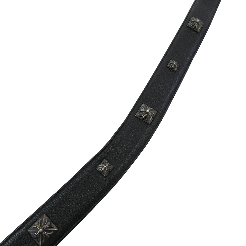 CHROME HEARTS クロムハーツ（原本無） STRAP PYRAMID ゼロピラミッド スタッズ レザー ベルトストラップ ブラック系 32【中古】