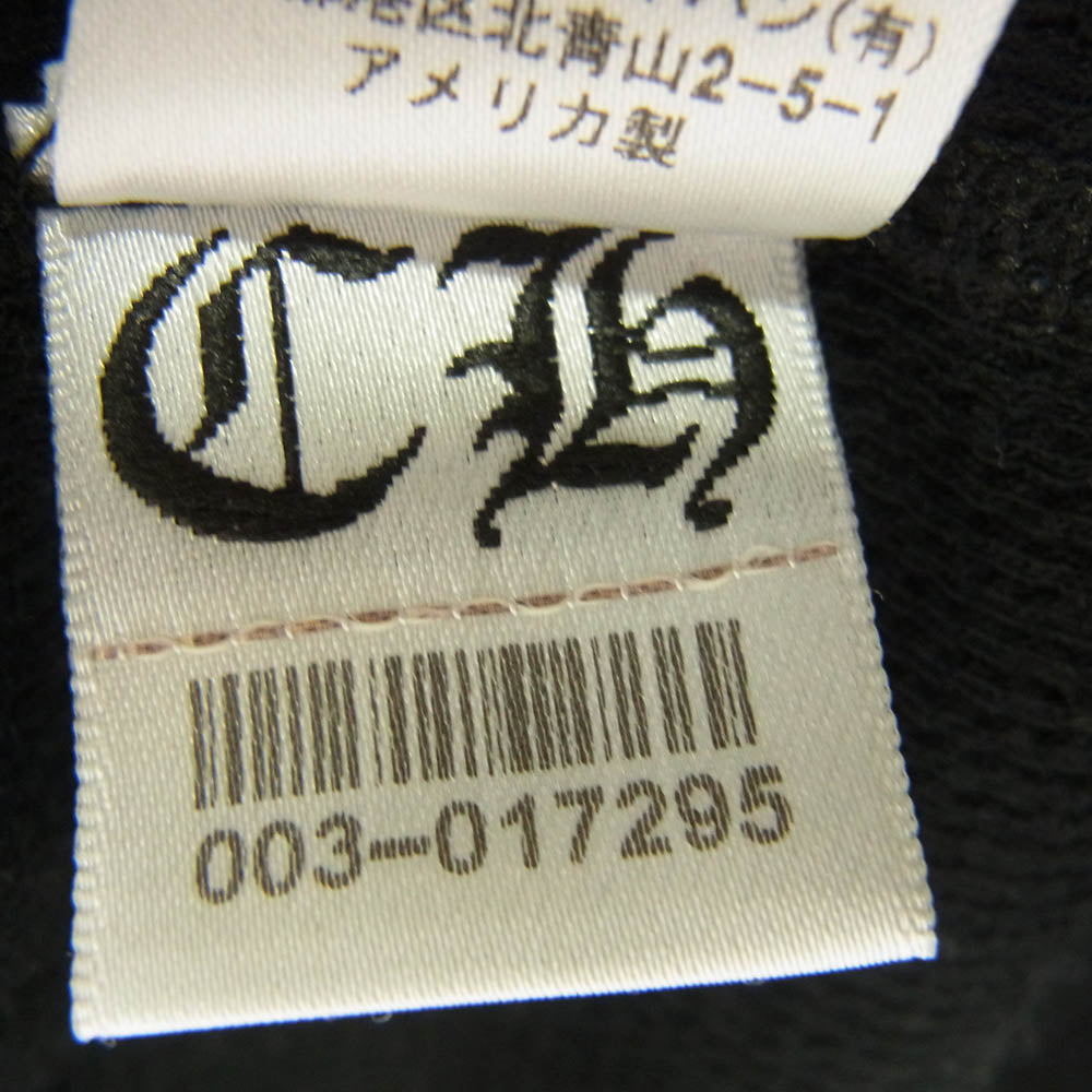 CHROME HEARTS クロムハーツ（原本無） アームロゴ バックプリント スクロールラベル フローラル クロス カットソー ブラック系 S【中古】
