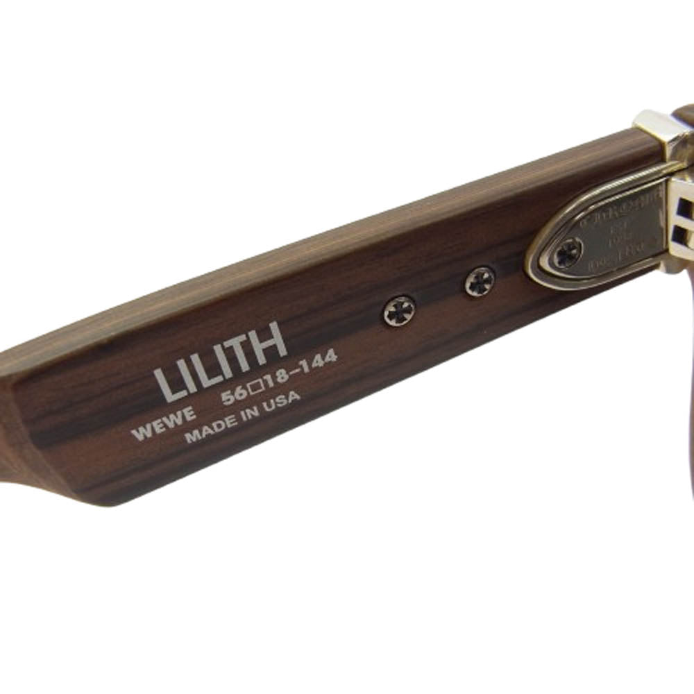 CHROME HEARTS クロムハーツ（原本無） LILITH ステンシルウッドフレーム サングラス 眼鏡 ブラウン系 56□18-144【美品】【中古】