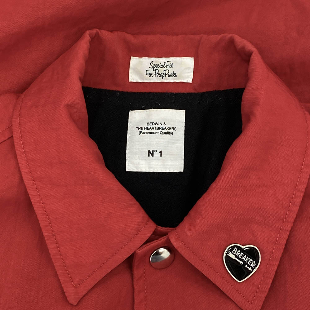 BEDWIN & THE HEARTBREAKERS ベドウィンアンドザハートブレイカーズ ナイロン コーチ ジャケット レッド系【中古】