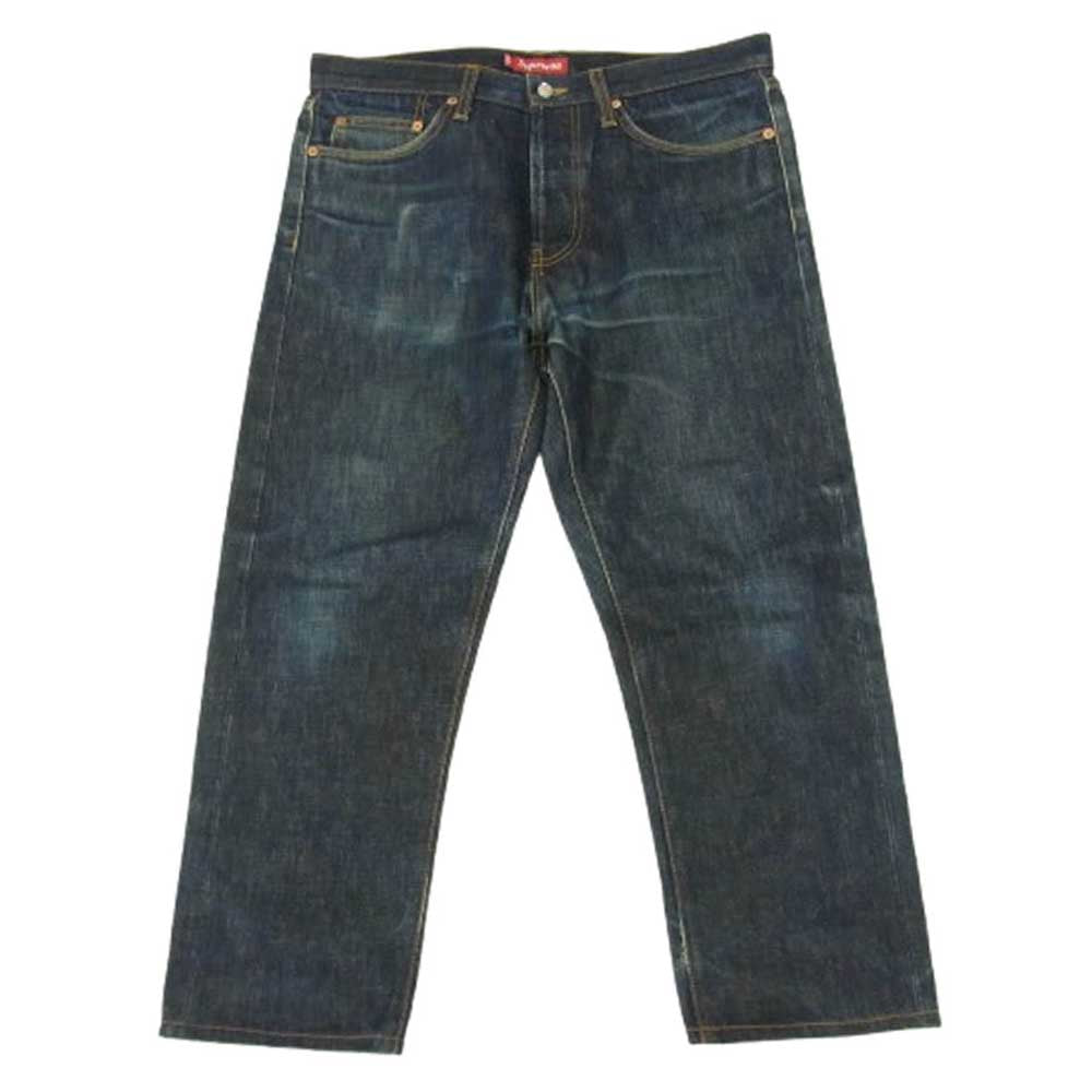 Supreme シュプリーム ストレート セルビッジ デニム パンツ インディゴブルー系 34【中古】