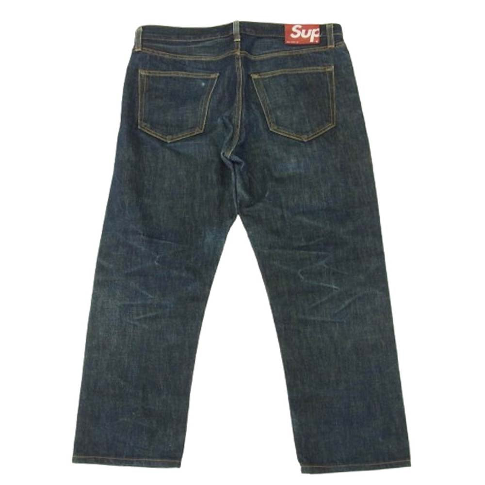Supreme シュプリーム ストレート セルビッジ デニム パンツ インディゴブルー系 34【中古】