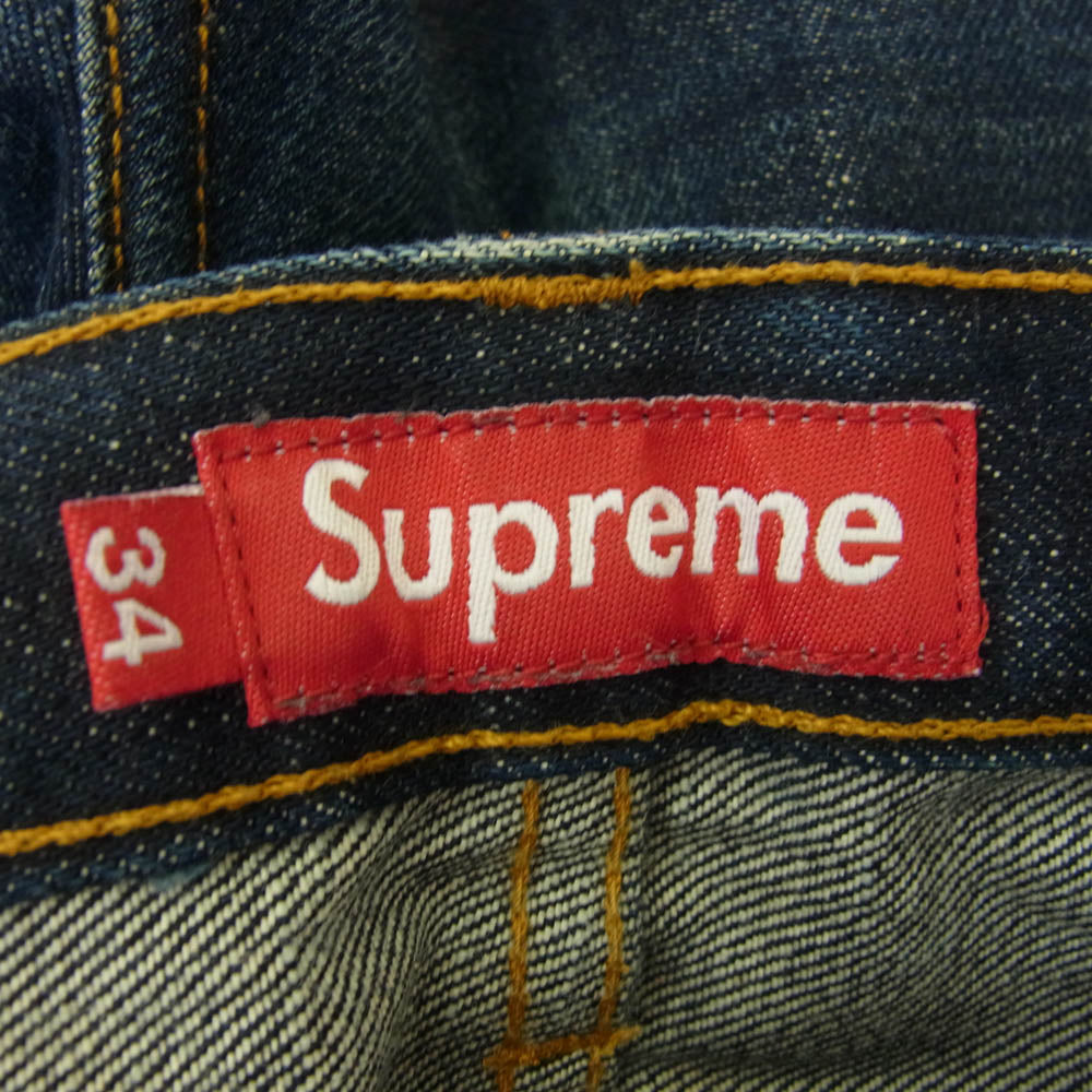 Supreme シュプリーム ストレート セルビッジ デニム パンツ インディゴブルー系 34【中古】