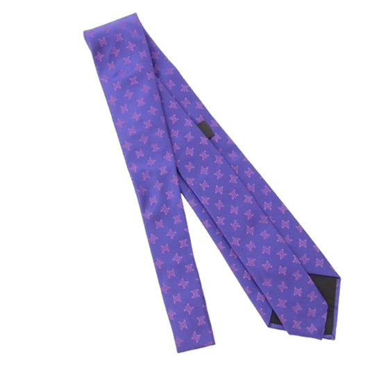 CELINE セリーヌ シルク100％トリオンフ柄 ネクタイ パープル系【中古】