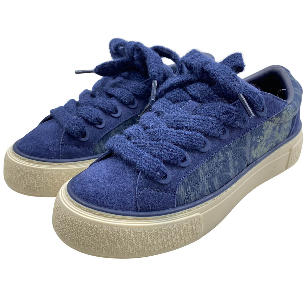 Christian Dior クリスチャンディオール 3SN303ZWZ56540 B33 LT DO DENIM TEARS デニムティアーズ オブリーク ローカット スエード スニーカー ネイビー系 40【極上美品】【中古】