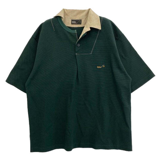 kolor カラー 25SS 25SCM-T04202 鹿の子編み ニットソードッキング 半袖 ポロシャツ グリーン系 3【美品】【中古】