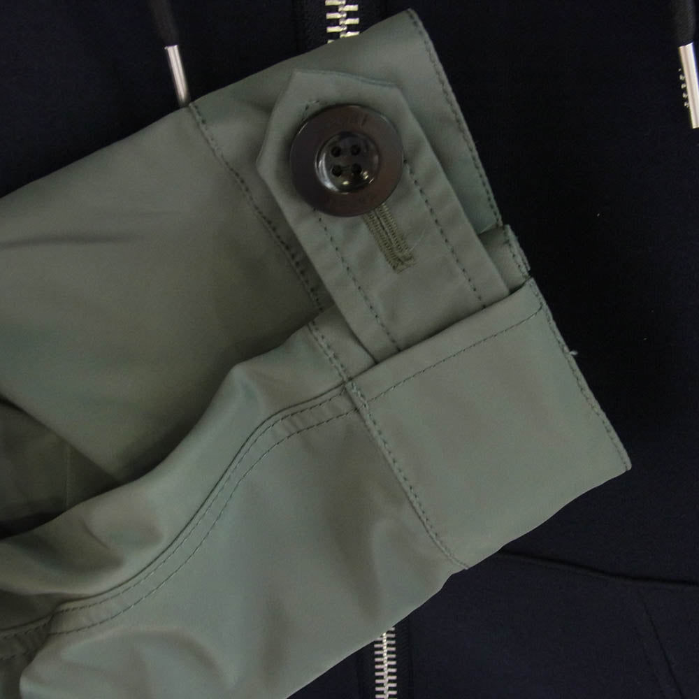 Sacai サカイ 24AW 24-03455M Nylon Twill x Sponge Sweat Hoodie ナイロンツイル スポンジ スウェット フルジップ パーカー フーディー カーキ系 2【美品】【中古】