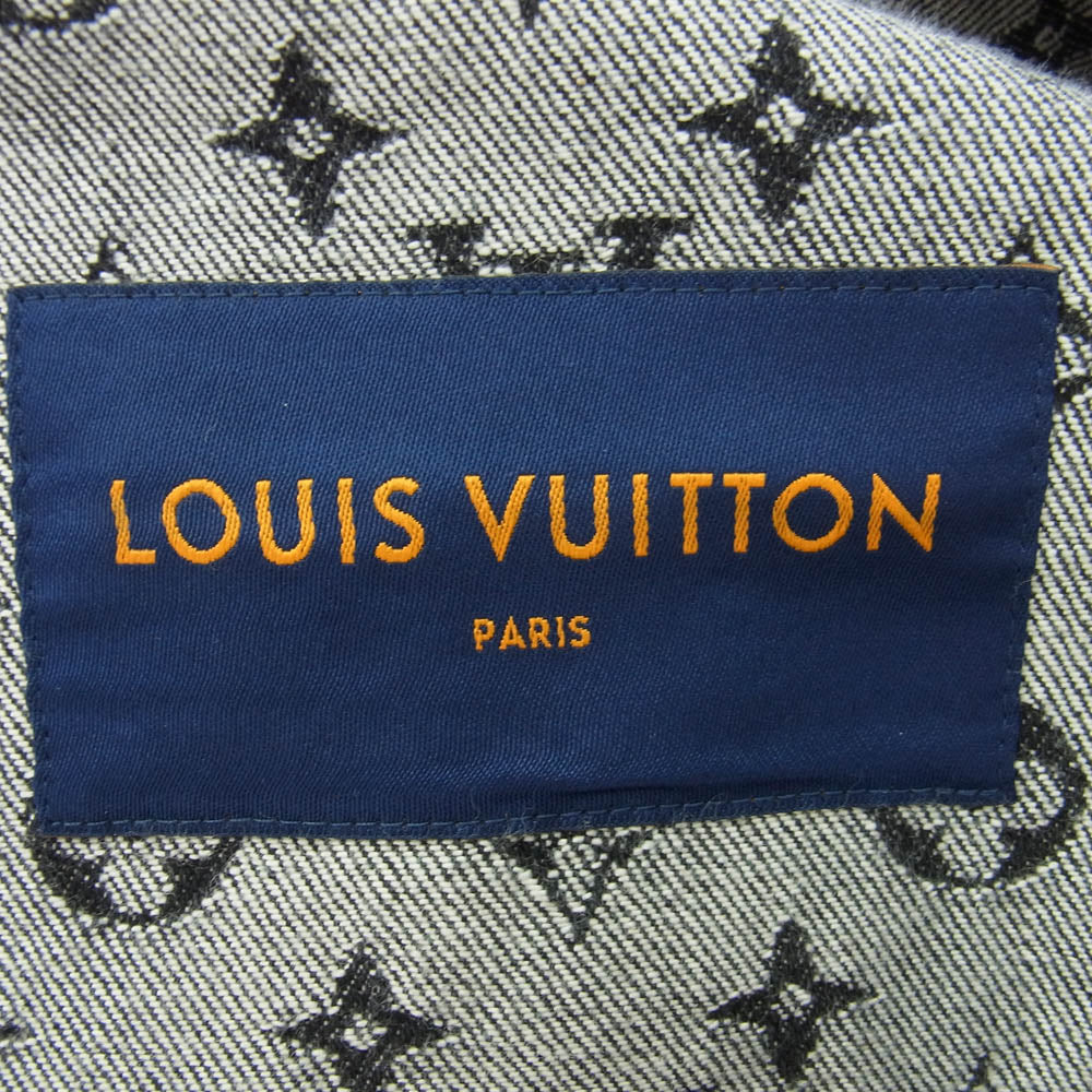 LOUIS VUITTON ルイ・ヴィトン 22SS 1A9K62 × NIGO ニゴー Monogram Crazy Denim Workwear Jacket モノグラム クレイジーパターン ワークウェア デニムジャケット ブラック系 50【中古】